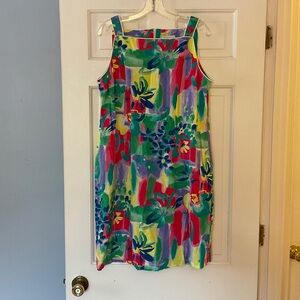 VTG Young Hawaii Sundress Hawaiian Aloha Dress Multicolor Size L Vacation Travel